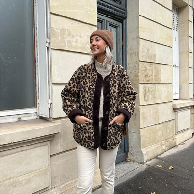 Leopardenmuster Jacke für Damen