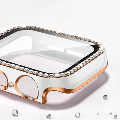Rhinestone-Temperiertes Glasgehäuse für die Apple Watch