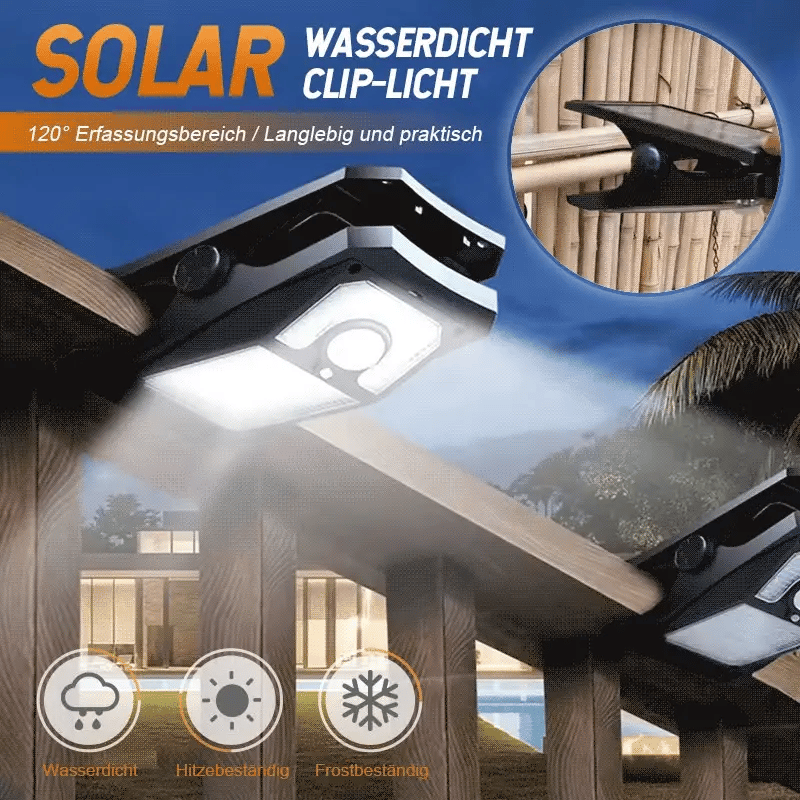 SolGlow™ – Wasserdichte Solar-Clip-Leuchte für Jedes Wetter