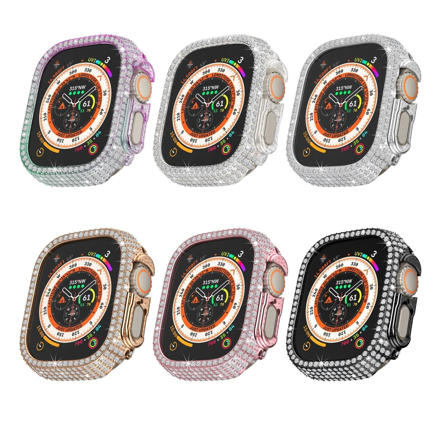 Diamant-besetzte Full Cover Case Bildschirm Schutzfolie für die Apple Watch