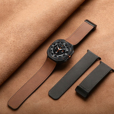 Silikon-Magnet-Lederarmband für Samsung Watch Ultra
