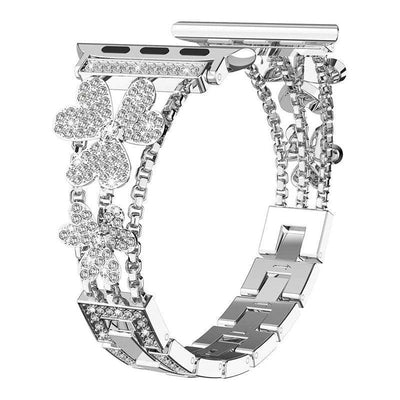 Blumen Funkelnder Diamant Link Armband für Apple Watch
