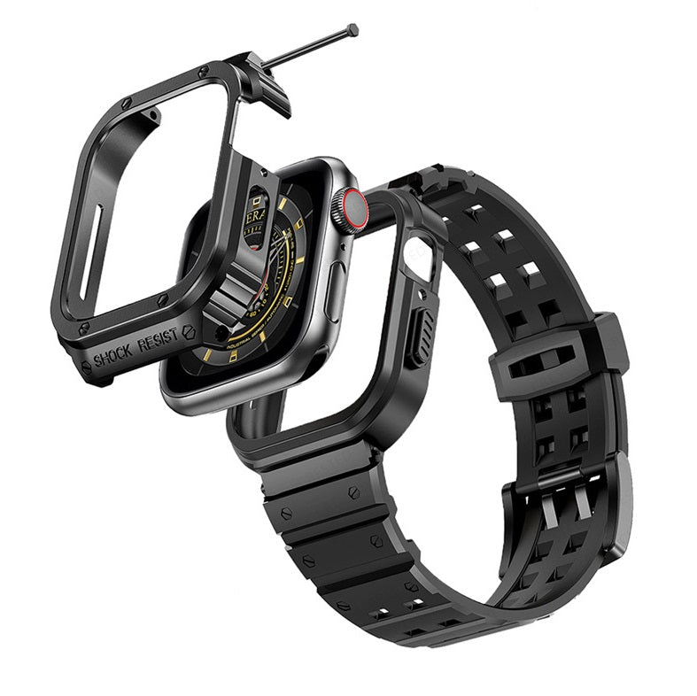 Silikonarmband mit Edelstahlgehäuse für die Apple Watch