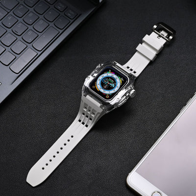 RM V30 Glacier Series Fluororubber Transparent Case Rubber Band Mod Kit Für Apple Watch
