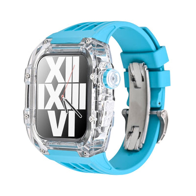 RM V30 Glacier Series Fluororubber Transparent Case Rubber Band Mod Kit Für Apple Watch