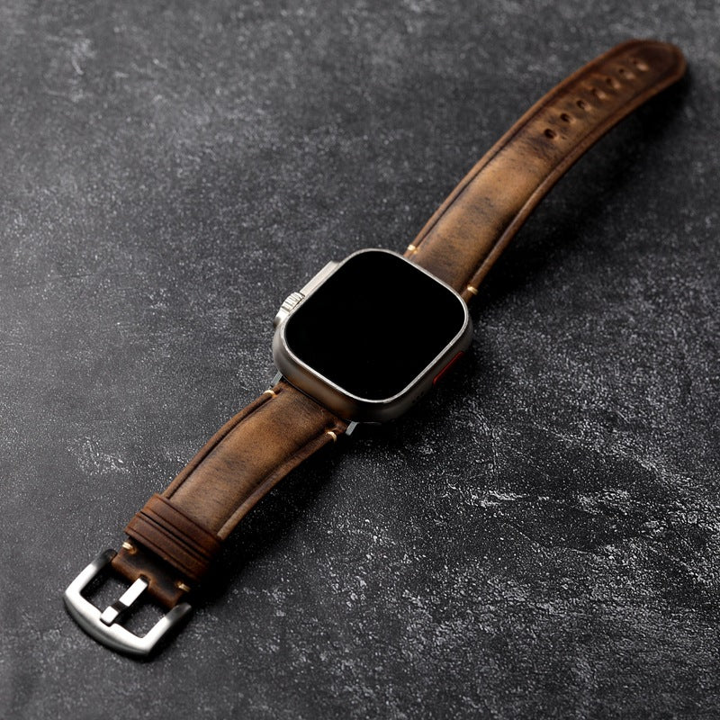Handgemachter italienischer Lederarmband für die Apple Watch