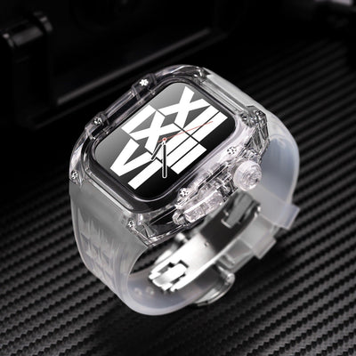 RM V30 Glacier Series Fluororubber Transparent Case Rubber Band Mod Kit Für Apple Watch