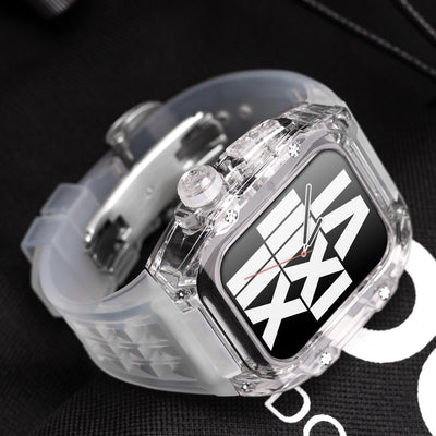 RM V30 Glacier Series Fluororubber Transparent Case Rubber Band Mod Kit Für Apple Watch
