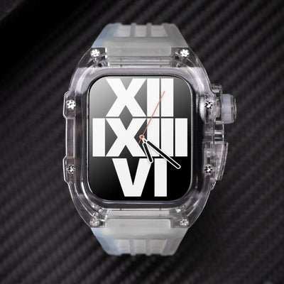 RM V30 Glacier Series Fluororubber Transparent Case Rubber Band Mod Kit Für Apple Watch