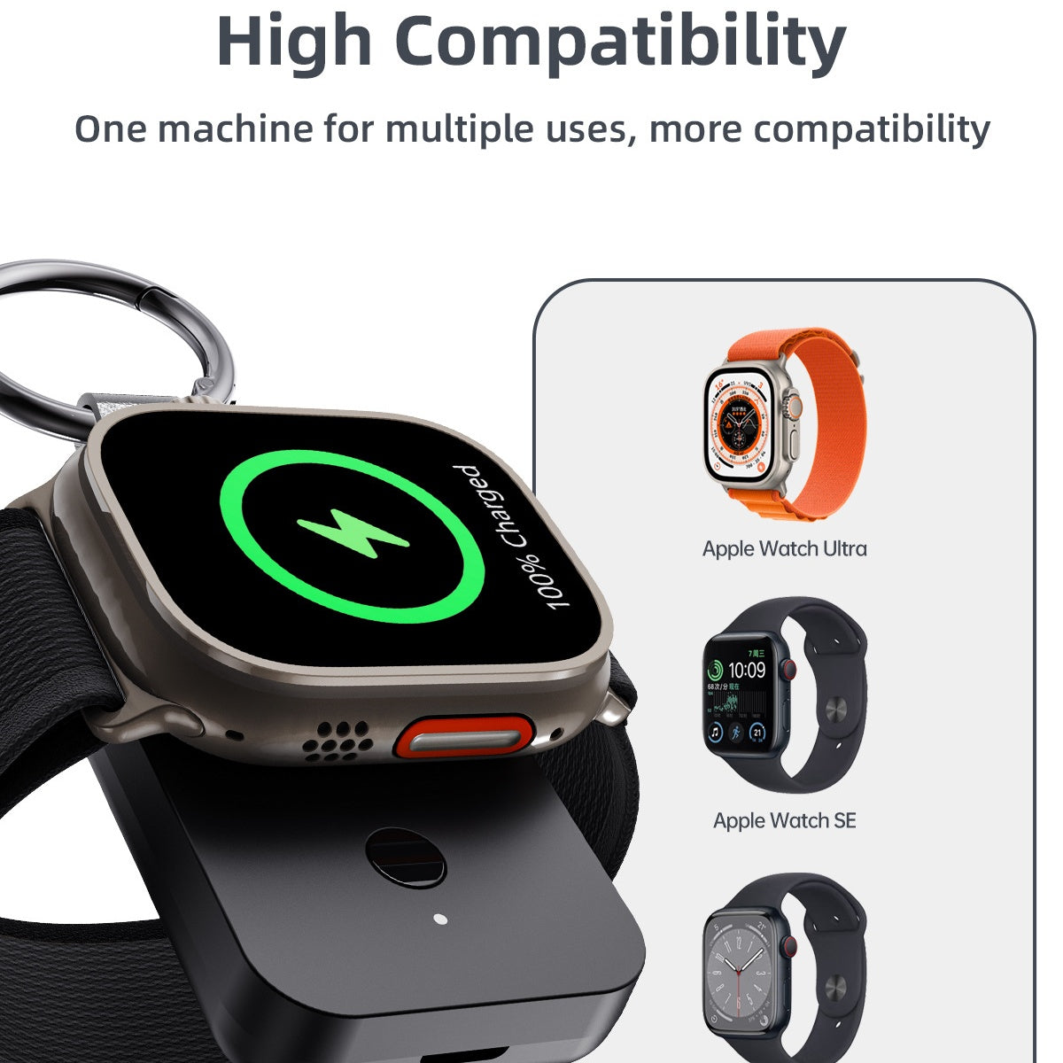 Smart Keychain Power Bank Schnellladung für Apple Watch / Samsung Watch