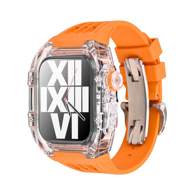 RM V30 Glacier Series Fluororubber Transparent Case Rubber Band Mod Kit Für Apple Watch