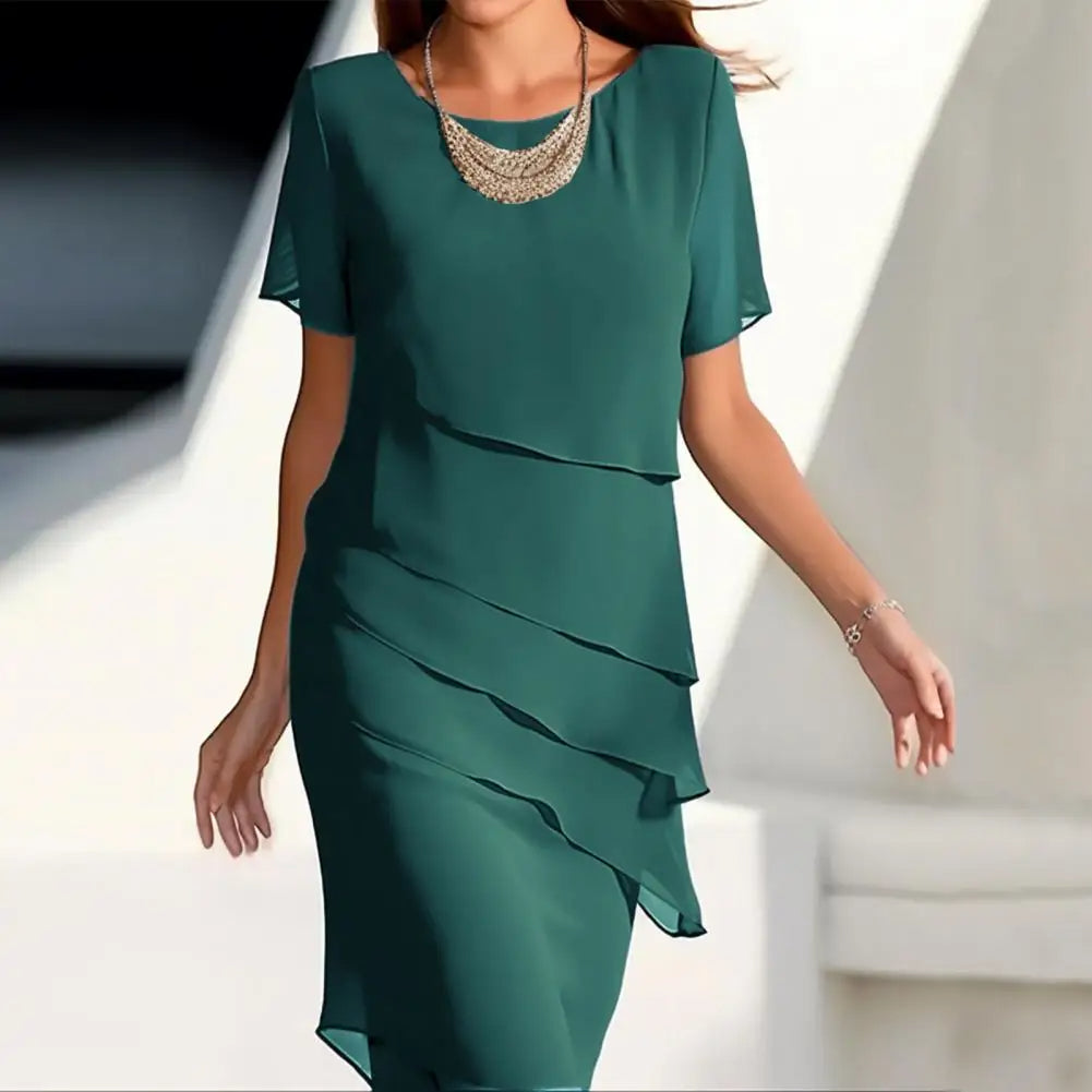 Valentina | Elegantes Chiffonkleid mit mehreren Lagen für jede Gelegenheit