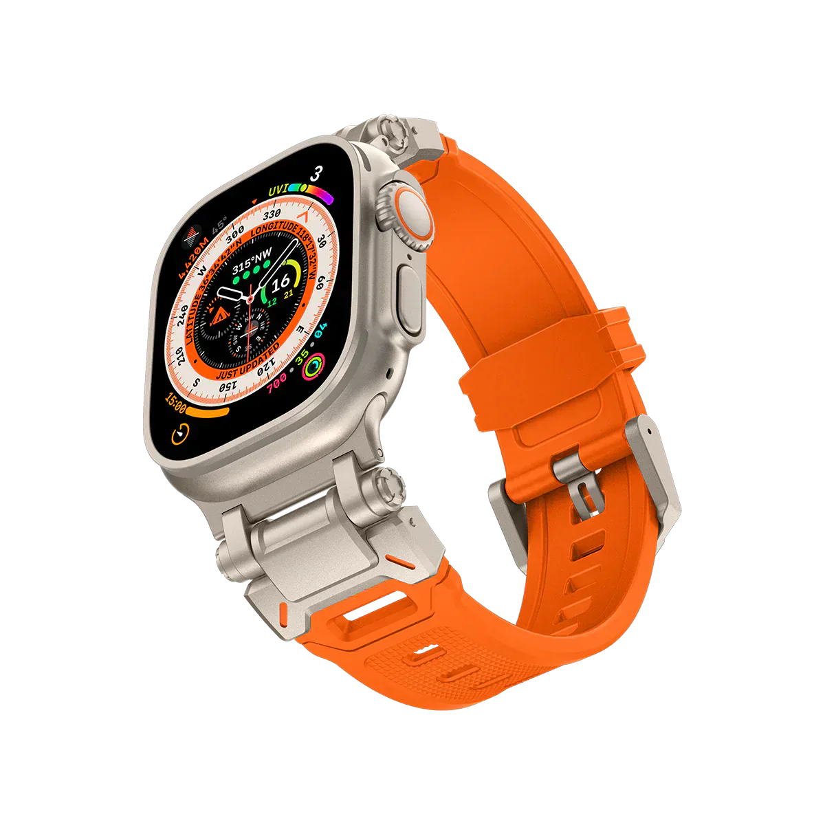 Neues Titan-Metallkopf-Silikonband für die Apple Watch
