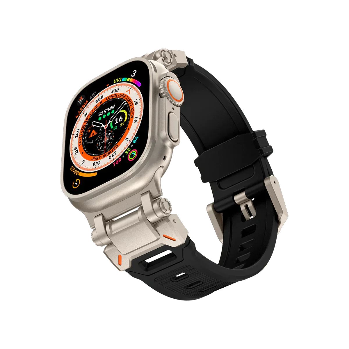 Neues Titan-Metallkopf-Silikonband für die Apple Watch