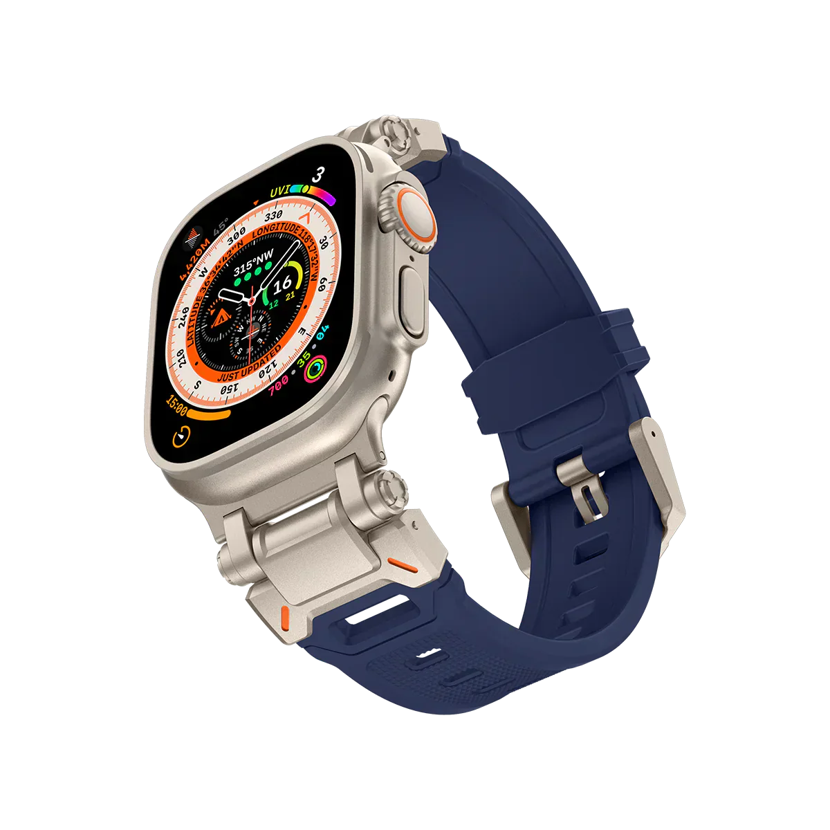 Neues Titan-Metallkopf-Silikonband für die Apple Watch