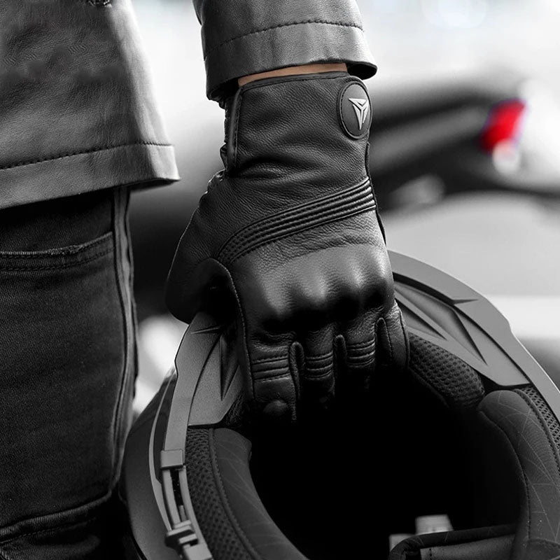 Leder Touchscreen Moto-Handschuhe Wasserdicht
