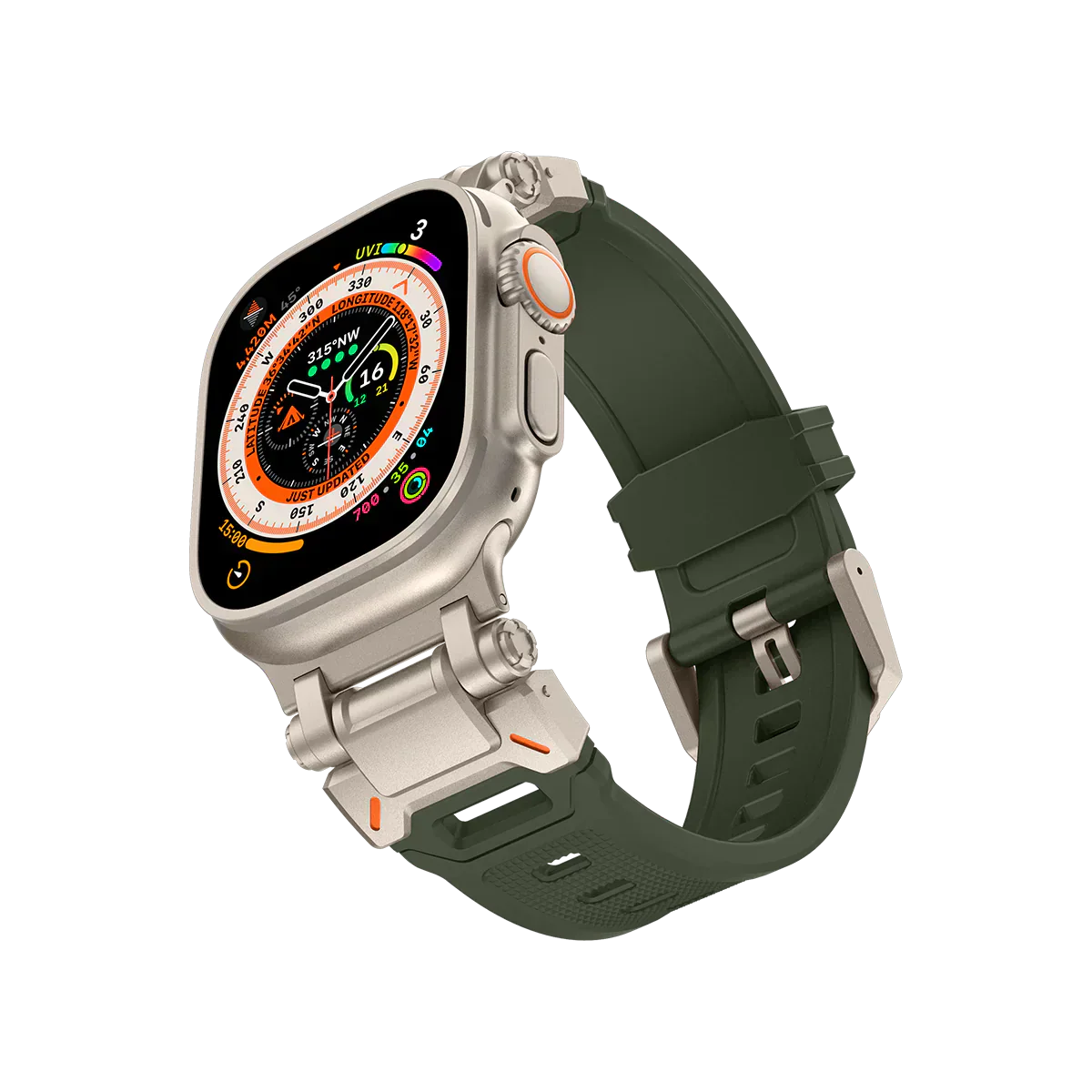 Neues Titan-Metallkopf-Silikonband für die Apple Watch