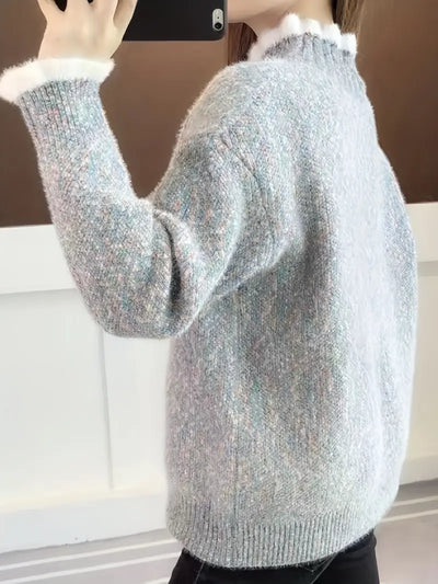 Kuscheliger Chenille-Pullover mit halbhohem Ausschnitt