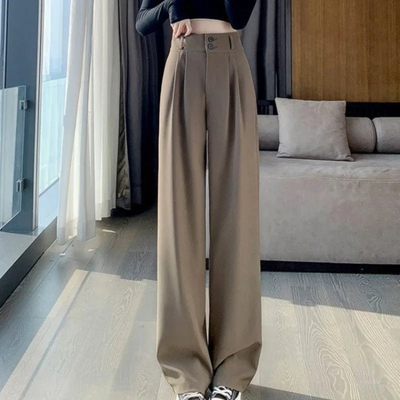 Hochgeschnittene Weitbein-Hose Für Damen