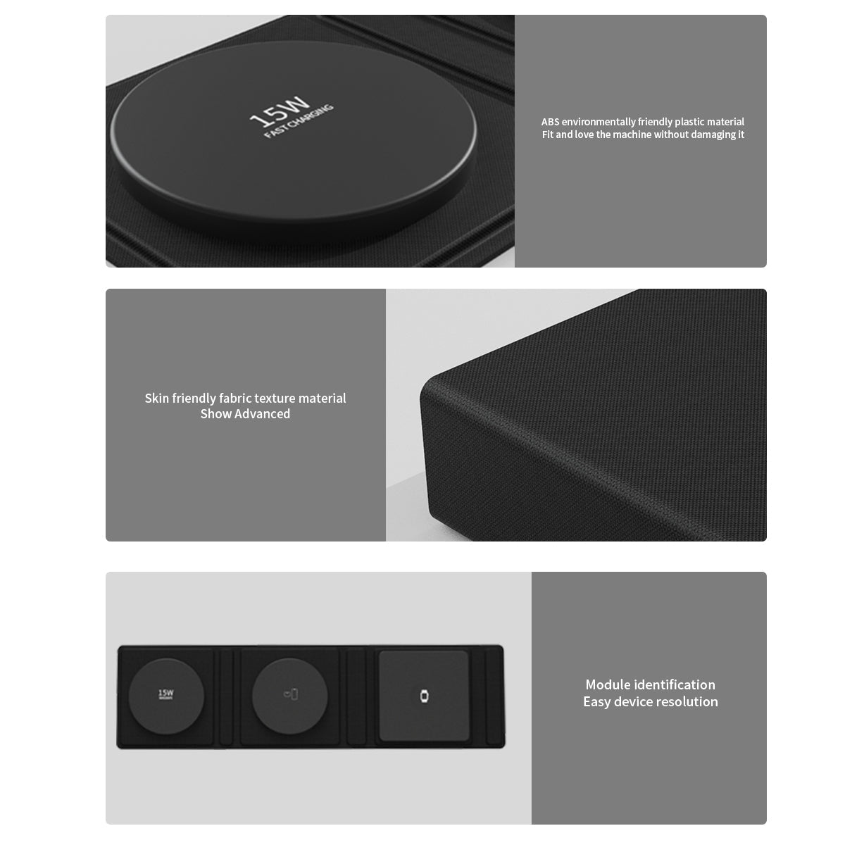 T31-Schnell faltbares 3-in-1 Wireless Charger