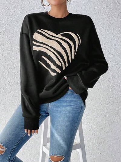 Camille – Herz Print Damen Sweatshirt