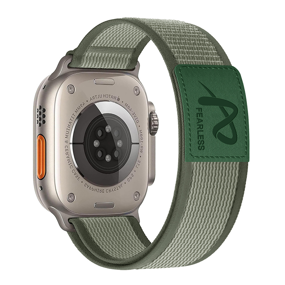 Lederlabel Trail Loop Nylon Band für die Apple Watch