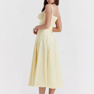 Isadora | Raffiniertes Midiformende Kleid mit Schlitz