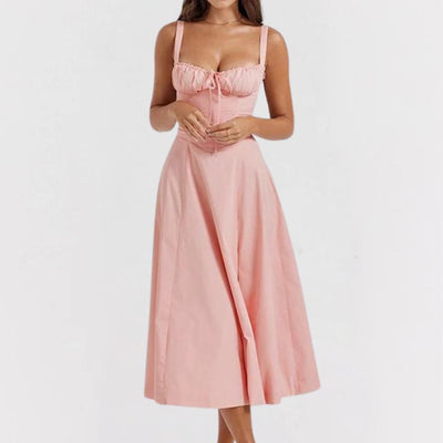 Isadora | Raffiniertes Midiformende Kleid mit Schlitz