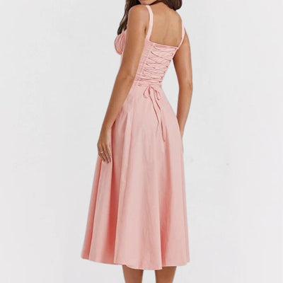 Isadora | Raffiniertes Midiformende Kleid mit Schlitz
