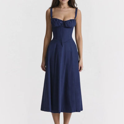 Isadora | Raffiniertes Midiformende Kleid mit Schlitz