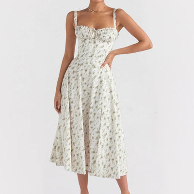 Isadora | Raffiniertes Midiformende Kleid mit Schlitz