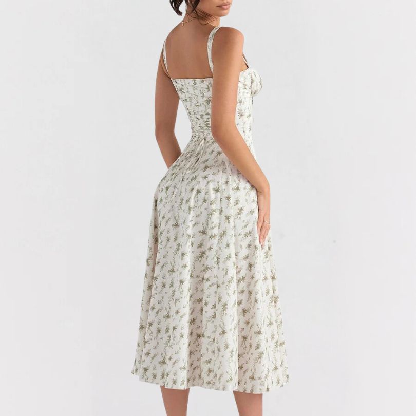 Isadora | Raffiniertes Midiformende Kleid mit Schlitz