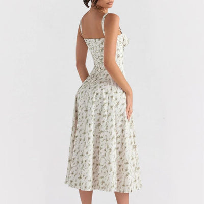 Isadora | Raffiniertes Midiformende Kleid mit Schlitz