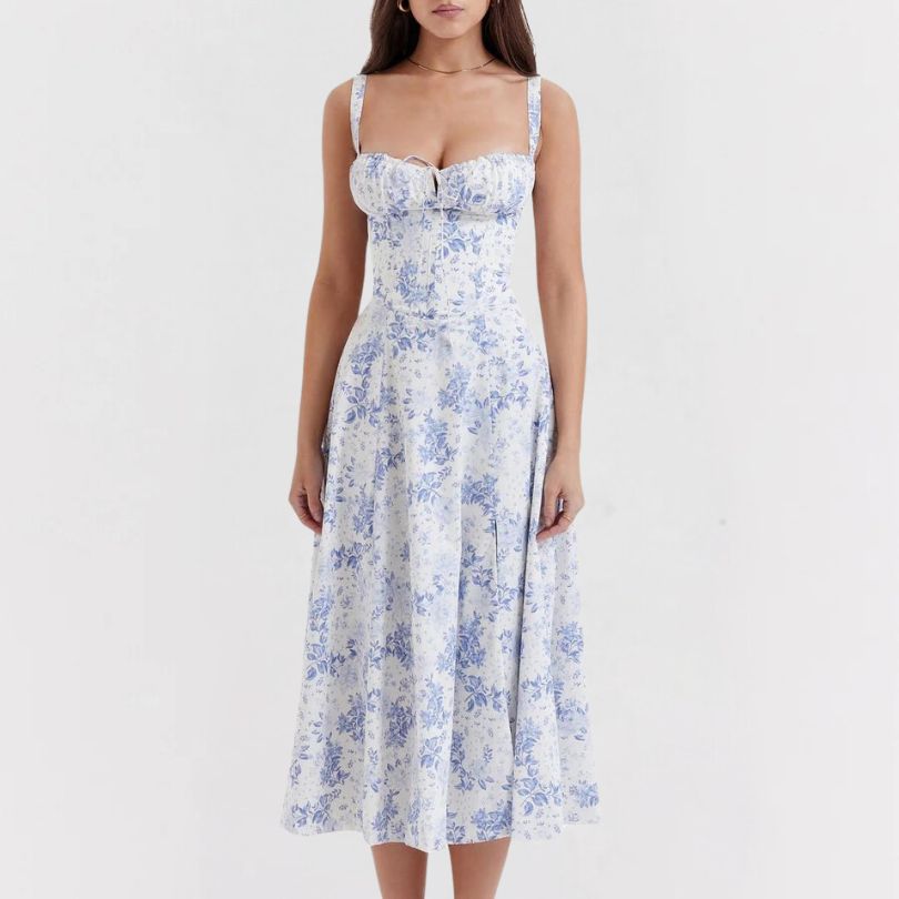 Isadora | Raffiniertes Midiformende Kleid mit Schlitz