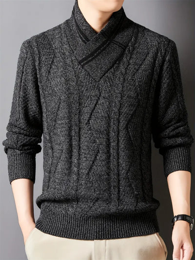 Strickpullover mit Stehkragen – Lässig, Warm, Kabelstrickmuster, Langarm