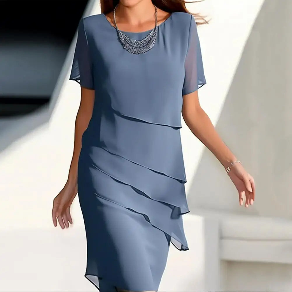 Valentina | Elegantes Chiffonkleid mit mehreren Lagen für jede Gelegenheit