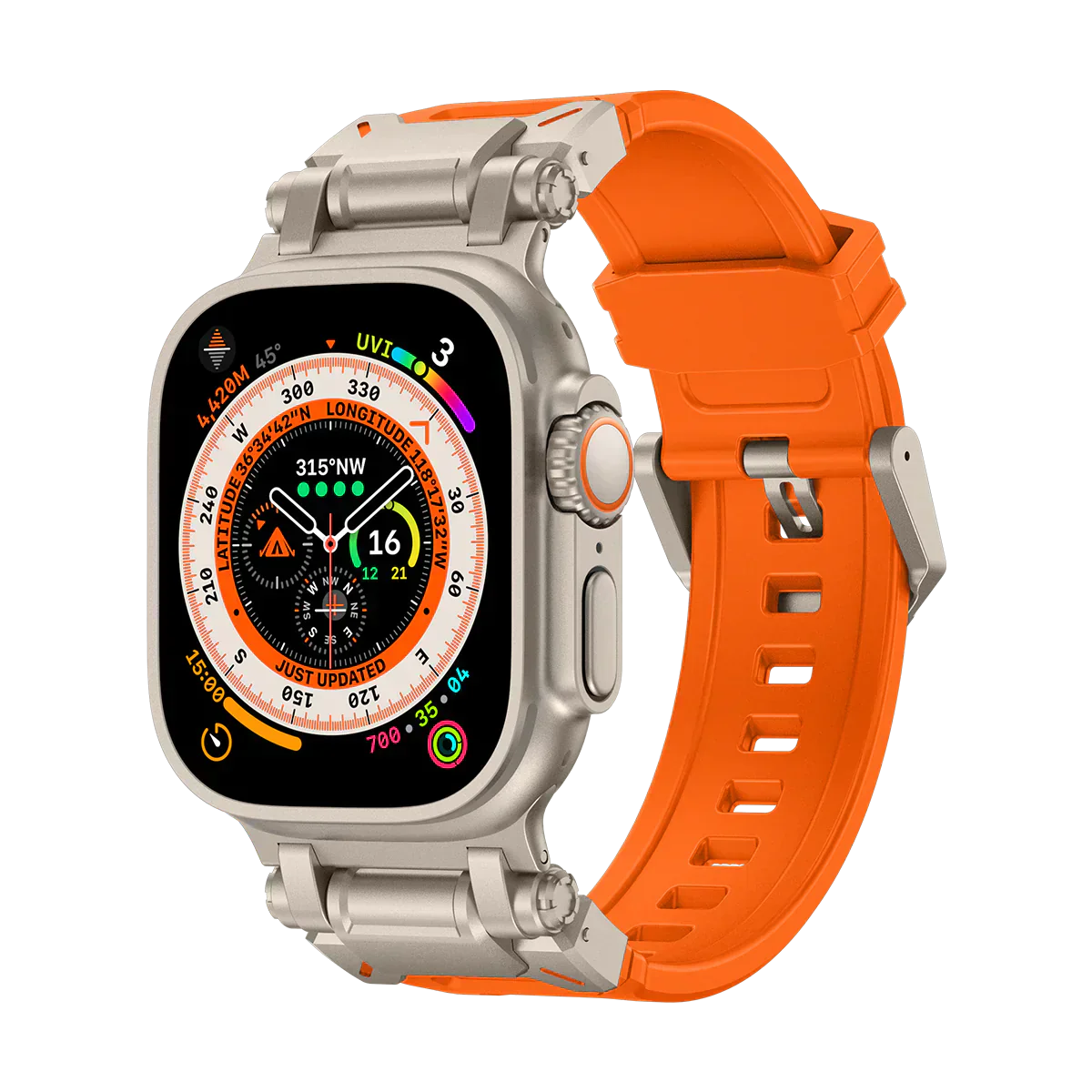 Neues Titan-Metallkopf-Silikonband für die Apple Watch