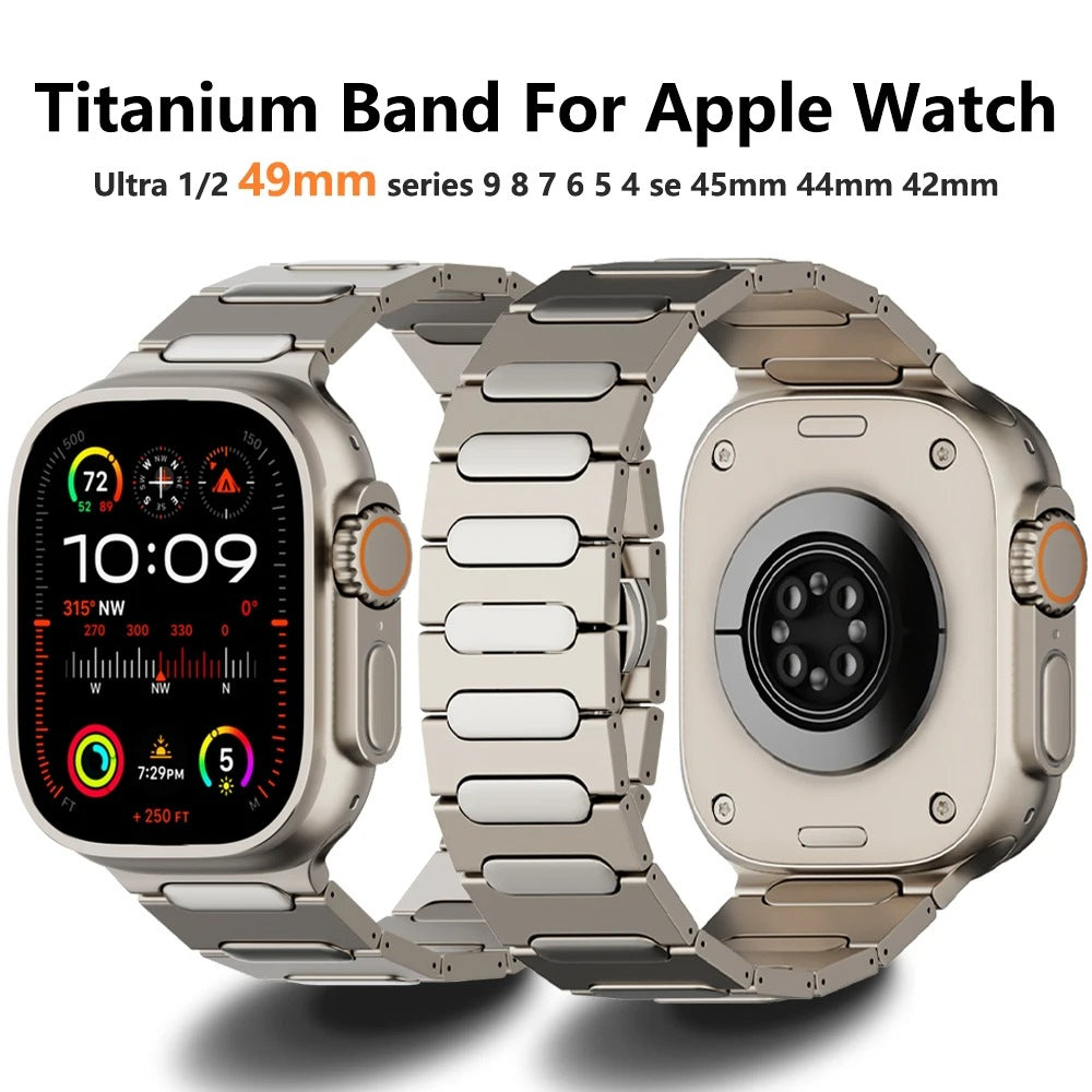 Titanium-Armband + Schmetterlingsschließe für Apple Watch Ultra 1/2