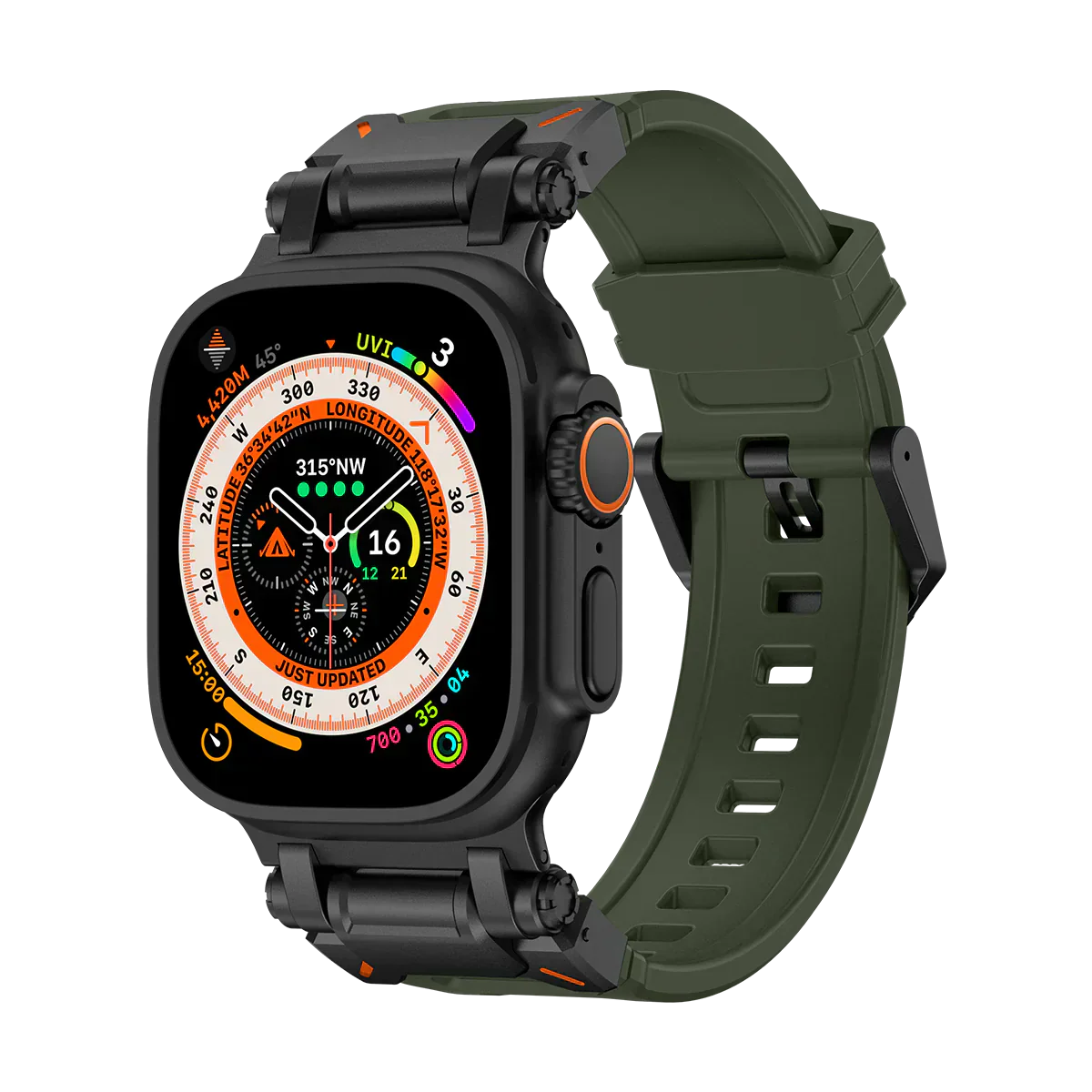 Neues Titan-Metallkopf-Silikonband für die Apple Watch