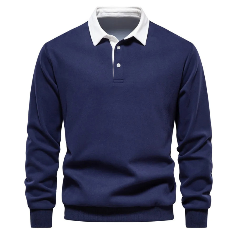Klassisches Langarm-Poloshirt für Herren