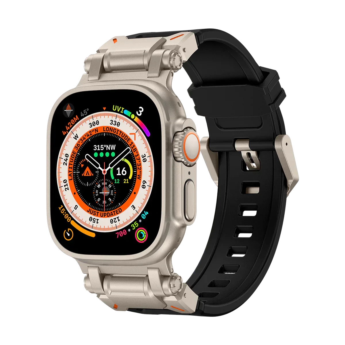 Neues Titan-Metallkopf-Silikonband für die Apple Watch