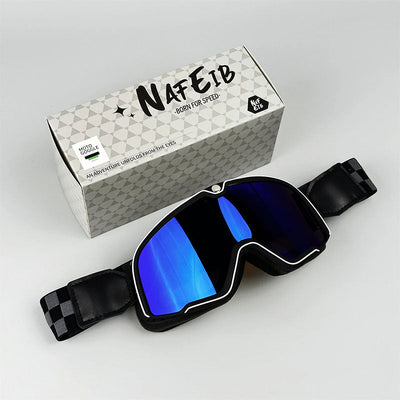 Retro Motorradbrille - Über Brille tragbar