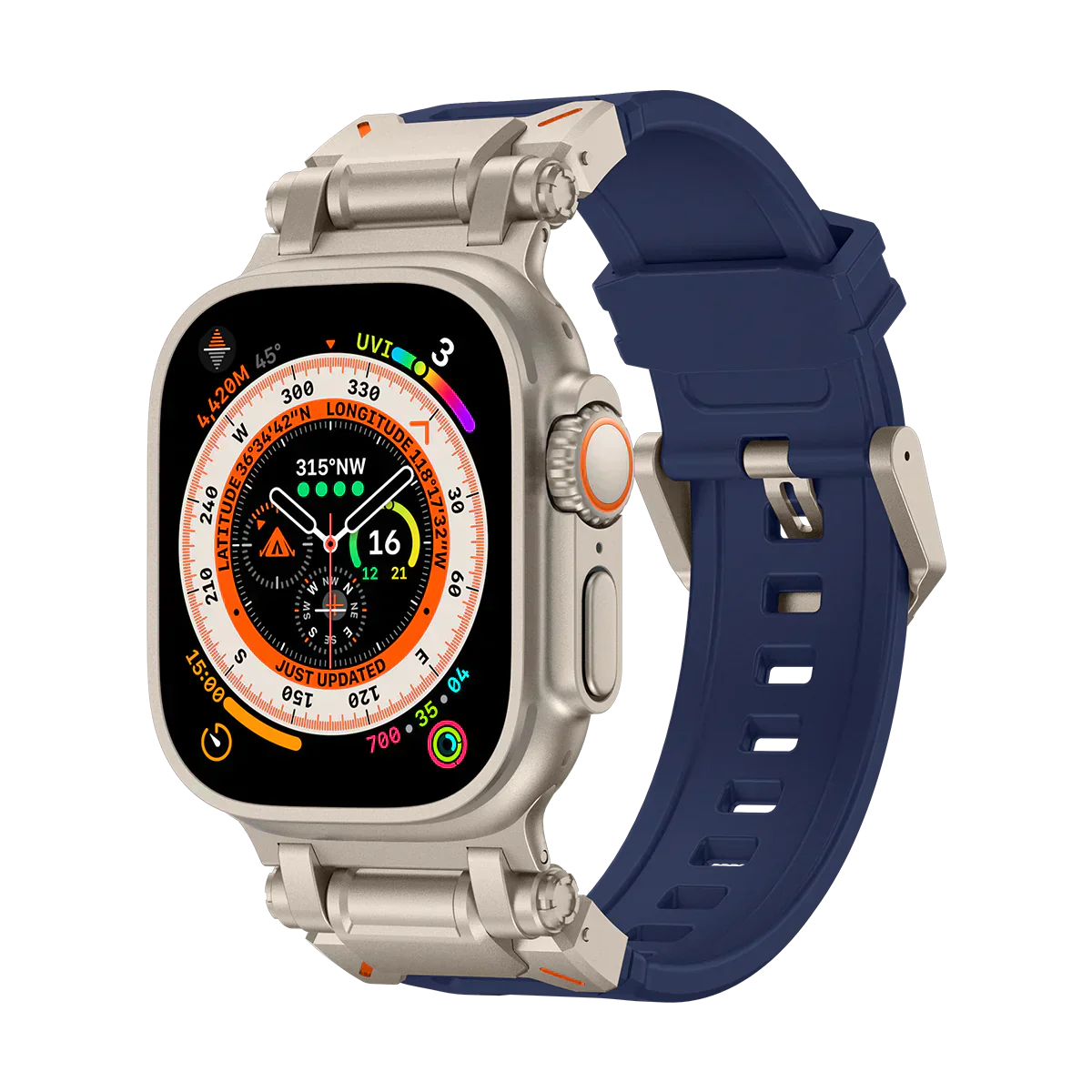 Neues Titan-Metallkopf-Silikonband für die Apple Watch