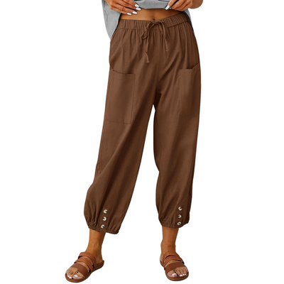 Lockere Hose mit Knopfdetails für Damen
