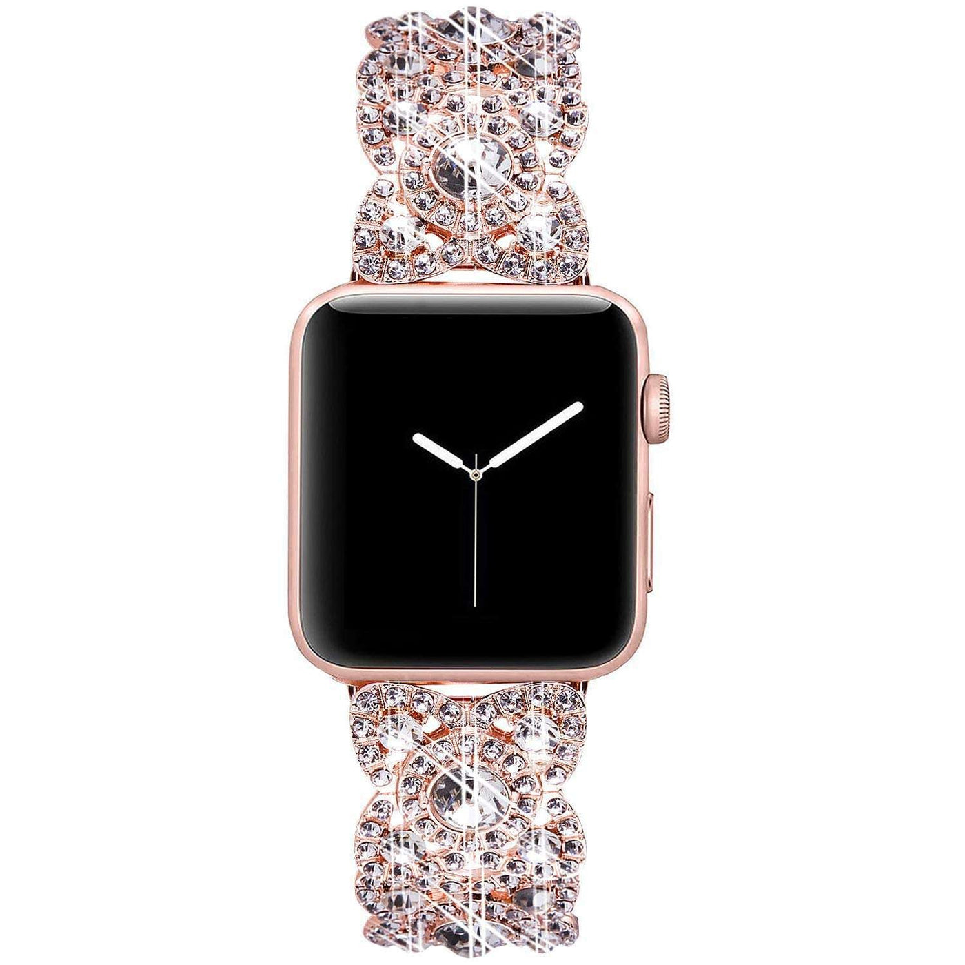 Blumen-Metall-Diamant-Armband für die Apple Watch