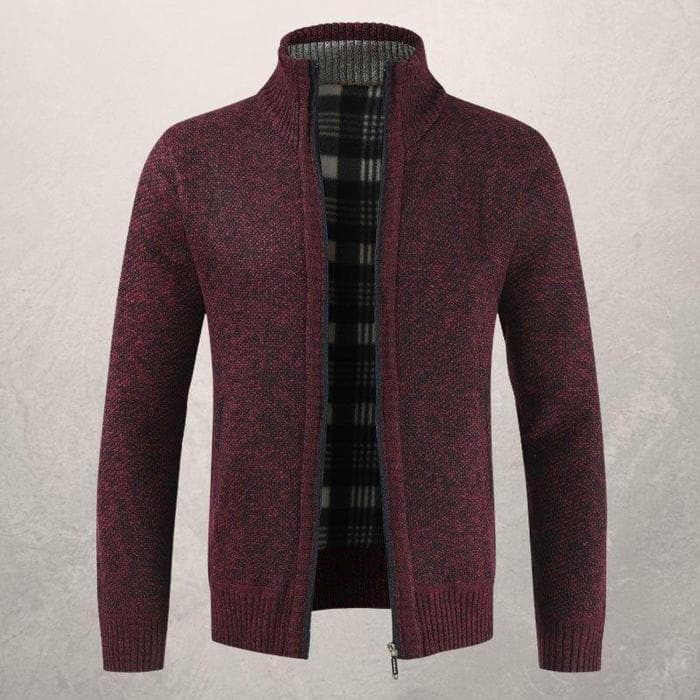 Gemusterte Strickjacke mit Reißverschluss für Herren