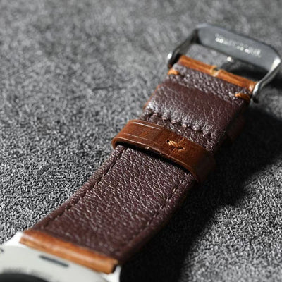 Walnussbraunes Lederarmband für die Apple Watch