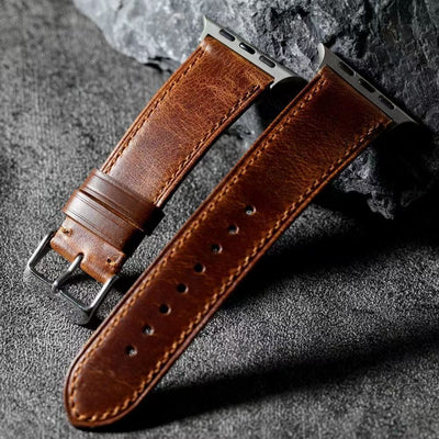 Walnussbraunes Lederarmband für die Apple Watch