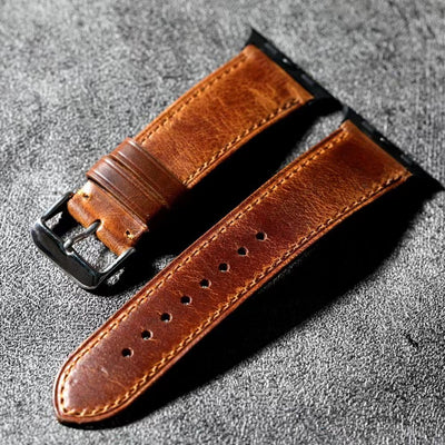 Walnussbraunes Lederarmband für die Apple Watch