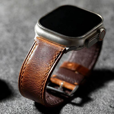 Walnussbraunes Lederarmband für die Apple Watch